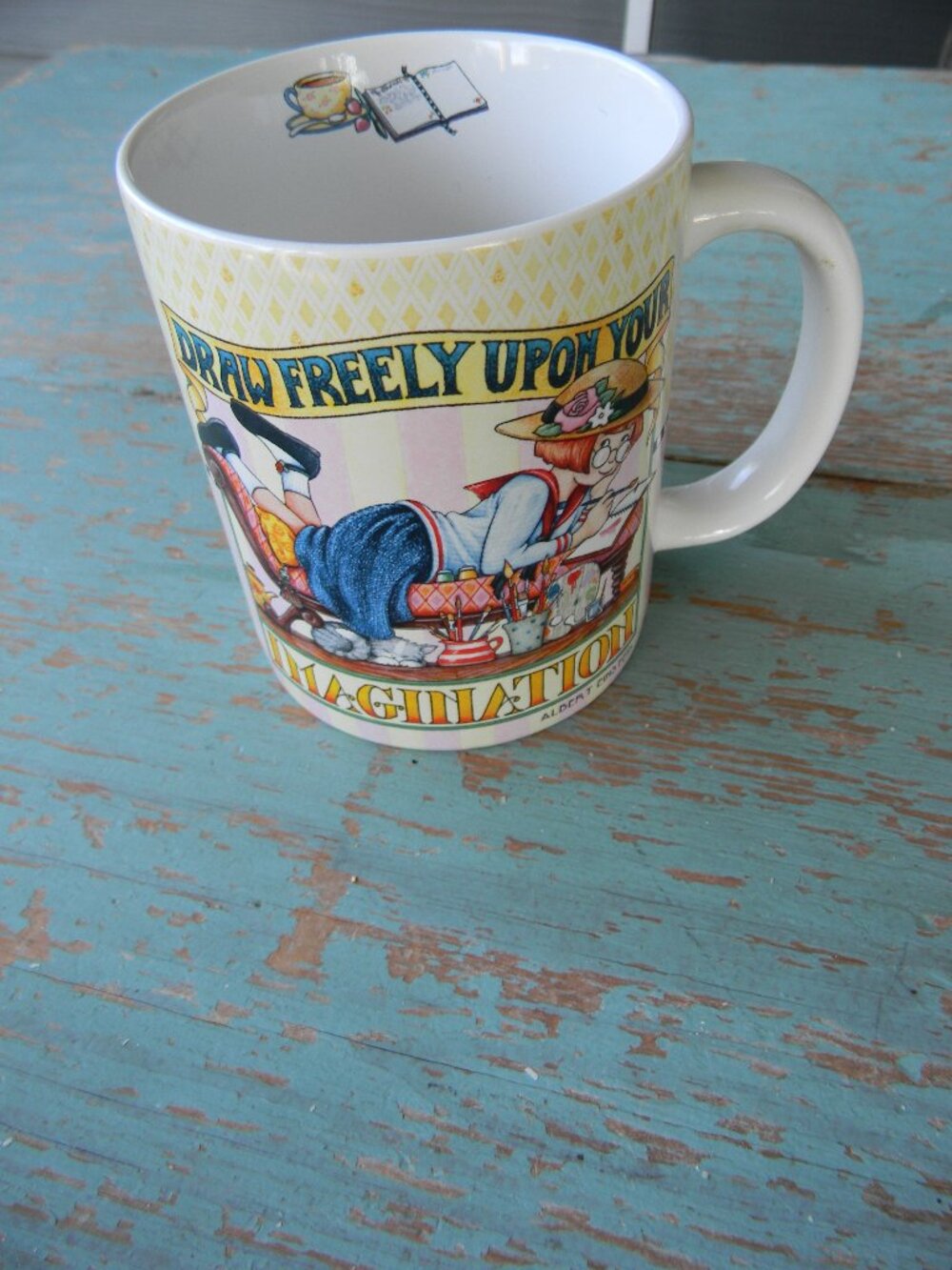 2005 Mary Engelbreit "Draw Freely Upon Your Imagination" Coffee Cup/Mug by Amcal